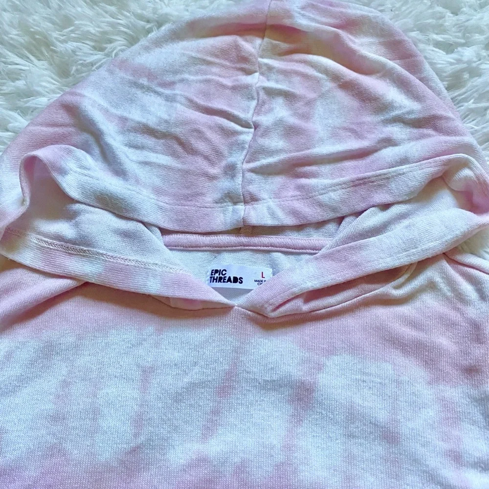 Girls Hoodie Sz large Bleach Tie Dye Epic threads lightweight long sleeve knot